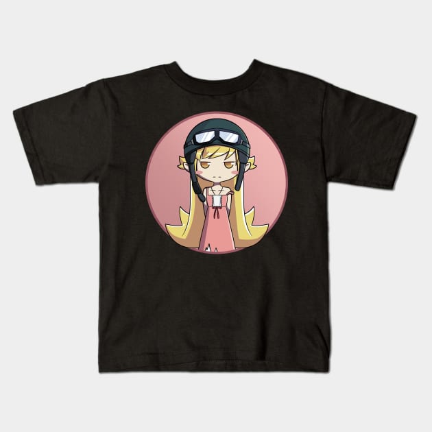 Oshino Shinobu (Monogatari Series) "Pilot Hat" redraw Kids T-Shirt by Kamishirts